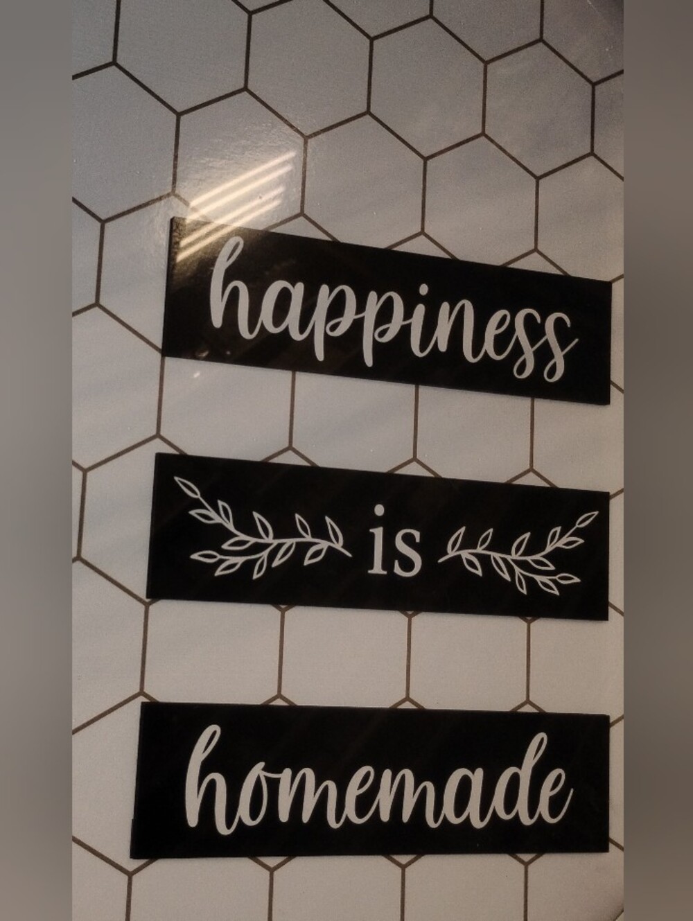 Black "Happiness is Homemade" Wall Plaques Art Canvas